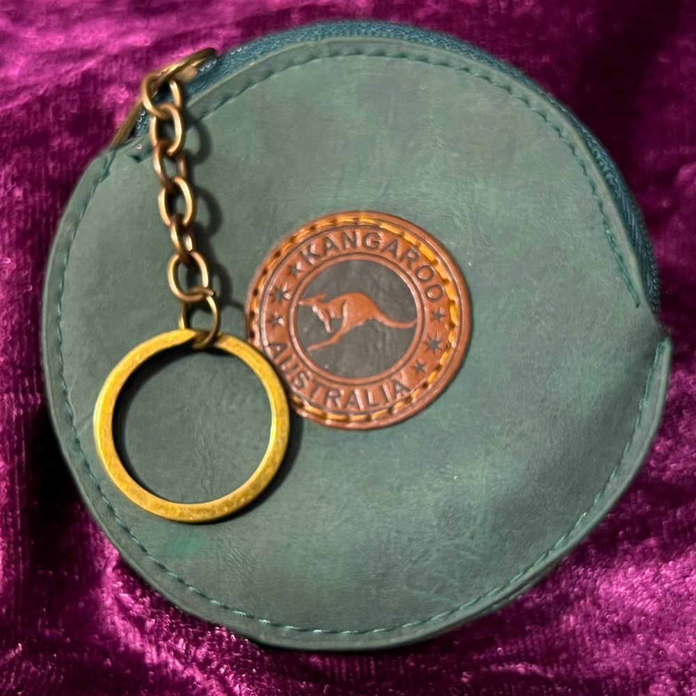 I❤️Aus Kangaroo Australia Zippered Coin Pouch Keychain.